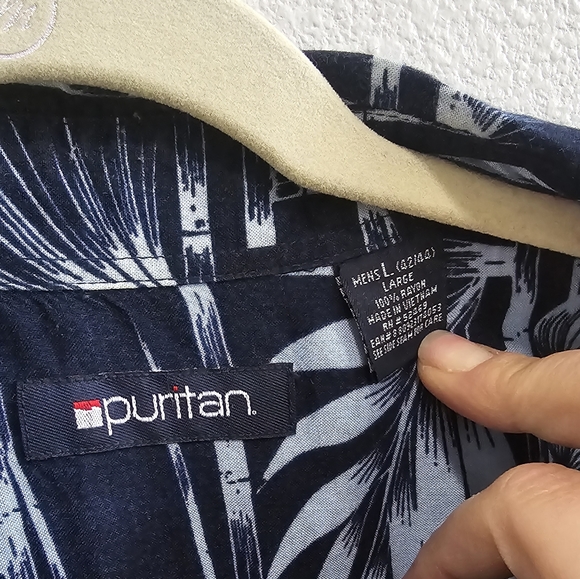 Men's Puritan Hawaiian print button up shirt size large - Picture 2 of 3